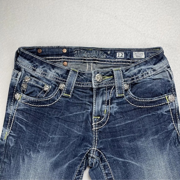 Miss Me Girls Capris Size 12 JK5701P4 Stud Embellished Bling Peace Signs *Read - Picture 3 of 13